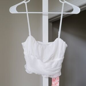 Crop Top Adjustable Strap Sleeveless White size-6